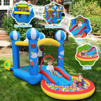 CulaLuva 4-in-1 Inflatable Bounce House with Ball Pit, Slide & 370W Blower - Indoor & Outdoor Play