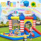 CulaLuva Inflatable Bounce House 5-in-1: Ball Pit, Slide & 370W Blower (Indoor/Outdoor)
