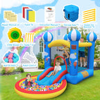 CulaLuva 4-in-1 Inflatable Bounce House with Ball Pit, Slide & 370W Blower - Indoor & Outdoor Play
