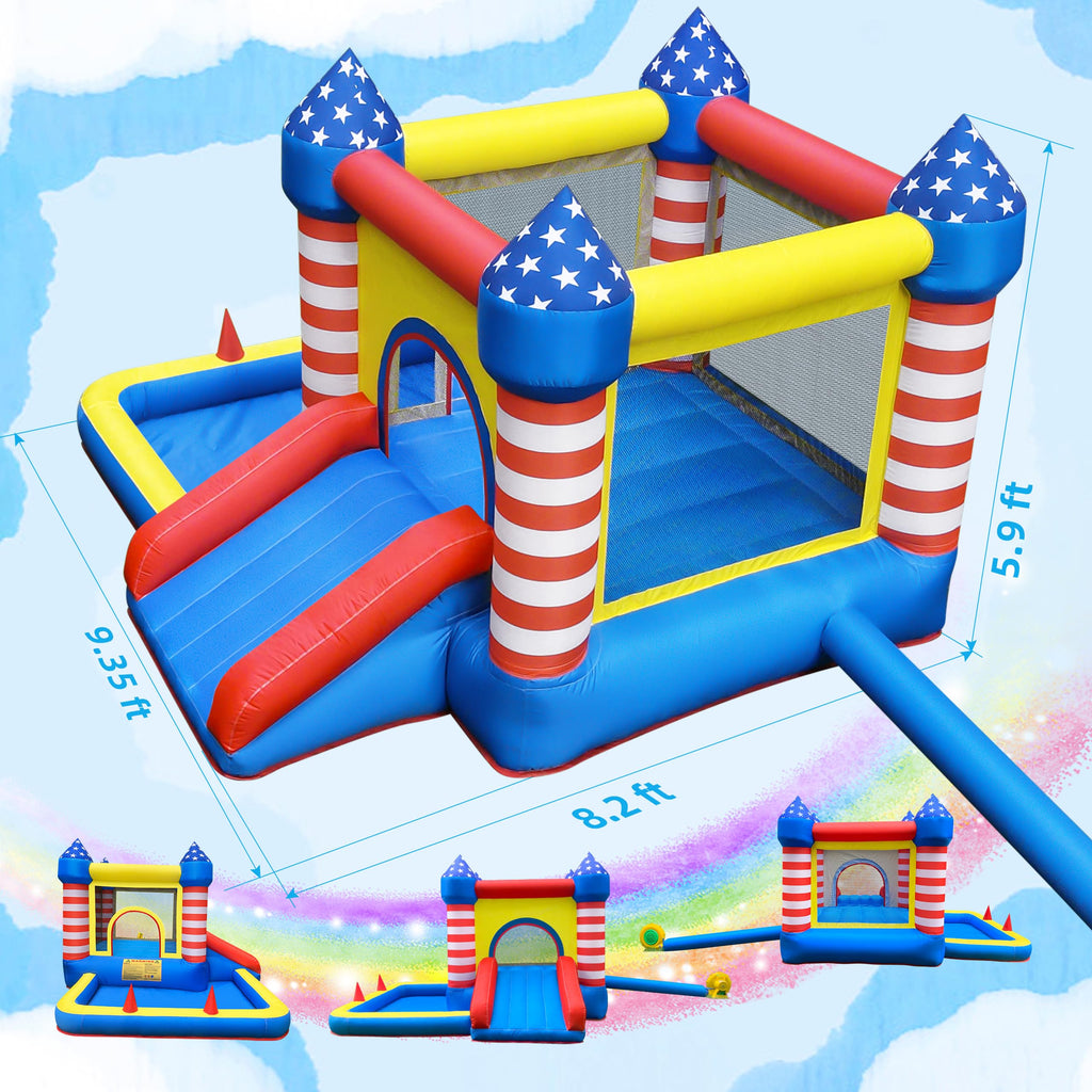 CulaLuva Inflatable Bounce House 5-in-1: Ball Pit, Slide & 370W Blower (Indoor/Outdoor)