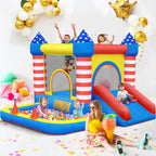 CulaLuva Inflatable Bounce House 5-in-1: Ball Pit, Slide & 370W Blower (Indoor/Outdoor)