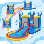 CulaLuva 4-in-1 Inflatable Bounce House with Ball Pit, Slide & 370W Blower - Indoor & Outdoor Play
