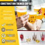 CUPLOOV 50-Pack Construction Party Cups - 12oz Excavator Theme