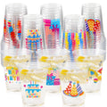 CUPLOOV 50pcs Happy Birthday Cups – 12oz Colorful Disposable Party Cups for Kids