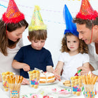 CUPLOOV 50pcs Happy Birthday Cups – 12oz Colorful Disposable Party Cups for Kids