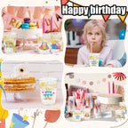 CUPLOOV 50pcs Happy Birthday Cups – 12oz Colorful Disposable Party Cups for Kids