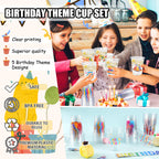 CUPLOOV 50pcs Happy Birthday Cups – 12oz Colorful Disposable Party Cups for Kids