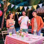 CUPLOOV 50Pcs Luau Party Cups – 16 oz Disposable Plastic Cups with Pineapple & Flamingo Design
