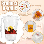 CUPLOOV 50Pcs Western Cowboy Plastic Cups – 12 oz Disposable Party Cups