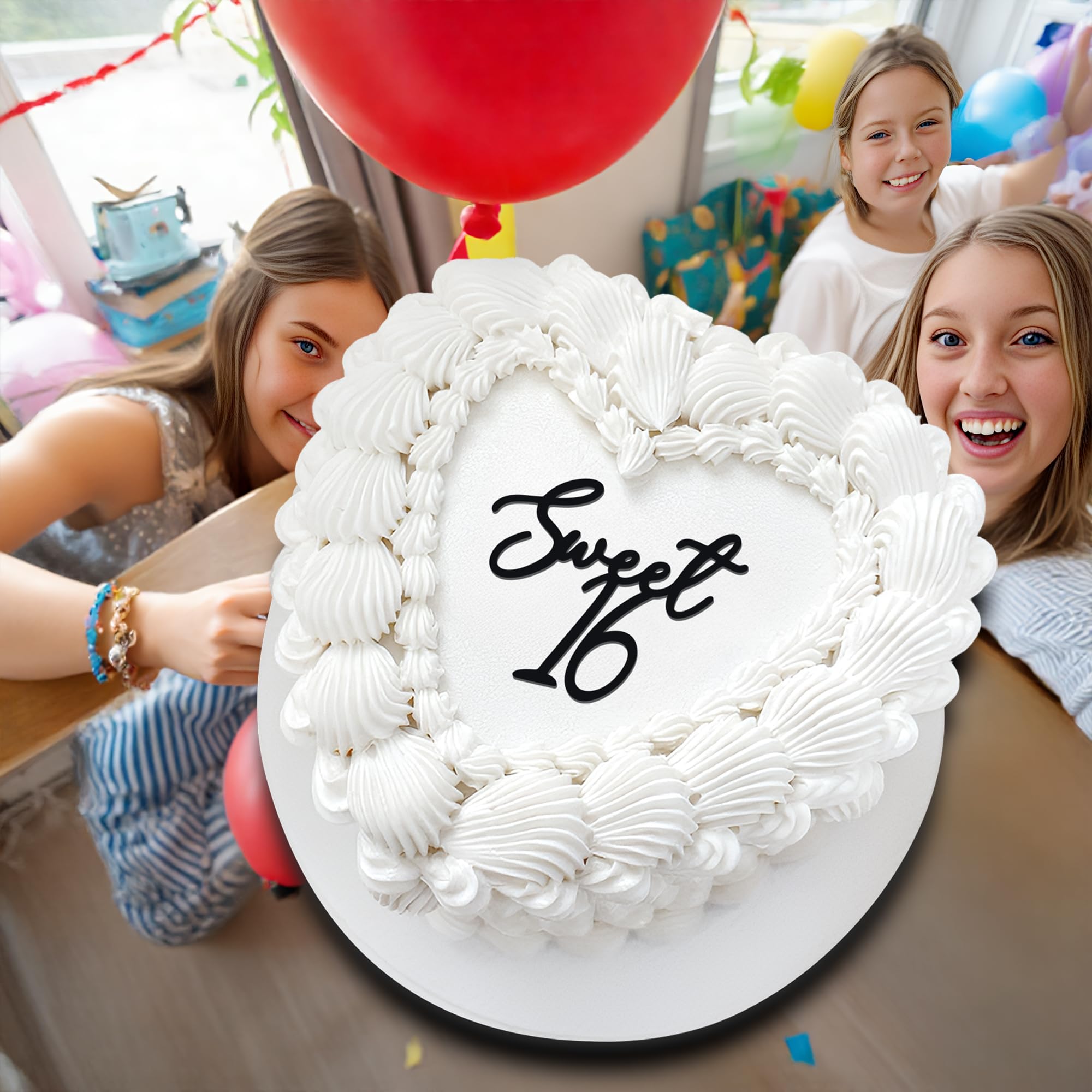Cutylight Sweet 16 Cake Topper – Elegant Happy 16th Birthday Decor