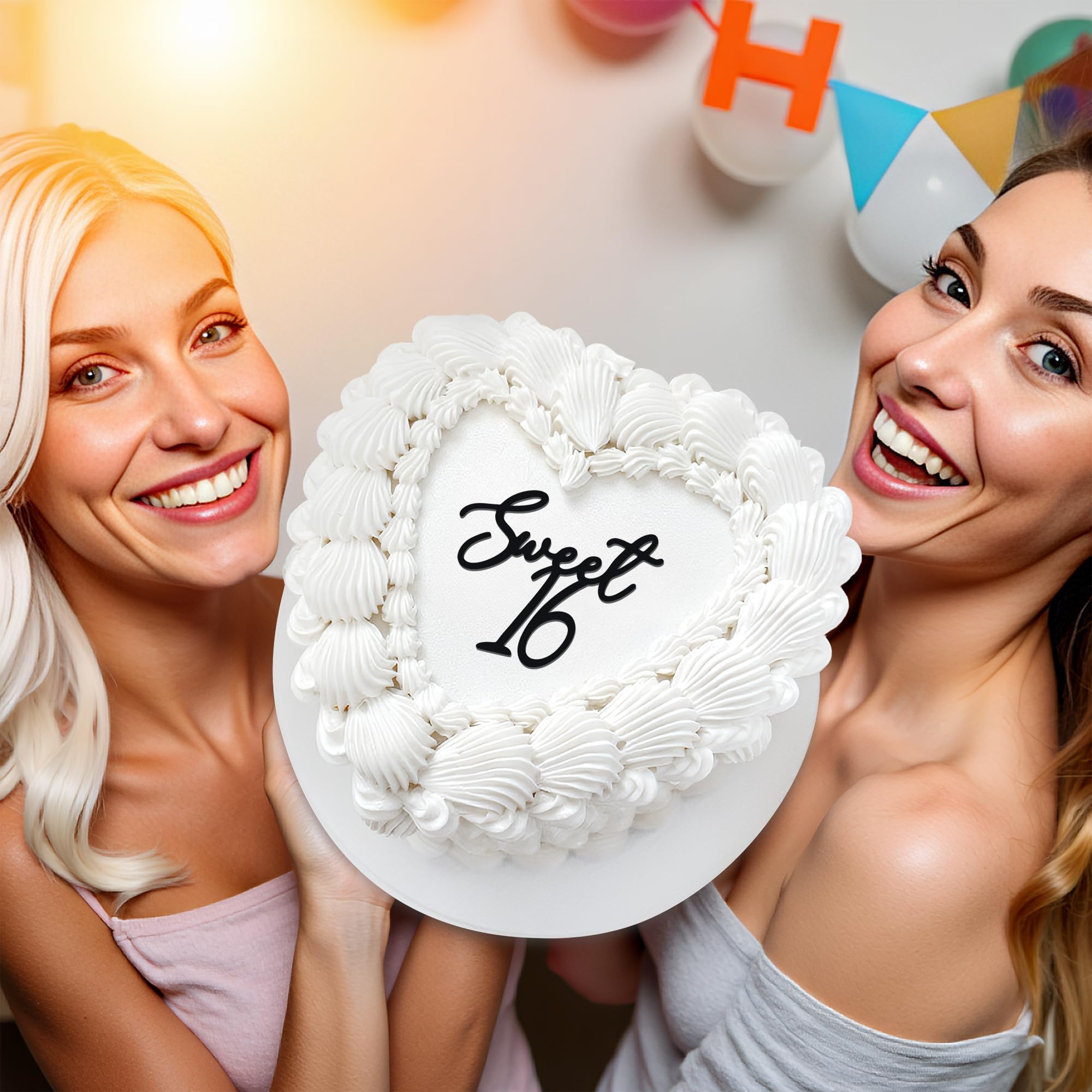 Cutylight Sweet 16 Cake Topper – Elegant Happy 16th Birthday Decor