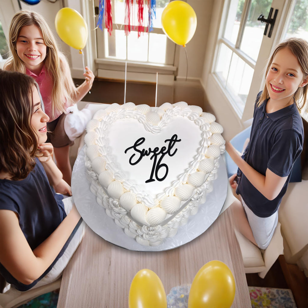 Cutylight Sweet 16 Cake Topper – Elegant Happy 16th Birthday Decor