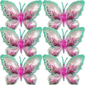 CUUSNNY 6 Pcs Butterfly Balloons – 40 Inch Pink Green Gradient for Garden Party & Wedding