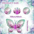 CUUSNNY 6 Pcs Butterfly Balloons – 40 Inch Pink Green Gradient for Garden Party & Wedding