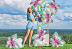CUUSNNY 6 Pcs Butterfly Balloons – 40 Inch Pink Green Gradient for Garden Party & Wedding
