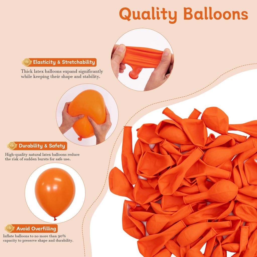 CVPARTYON Orange Balloons — 60 Pack, 12-Inch Latex for Party Decor and Garland