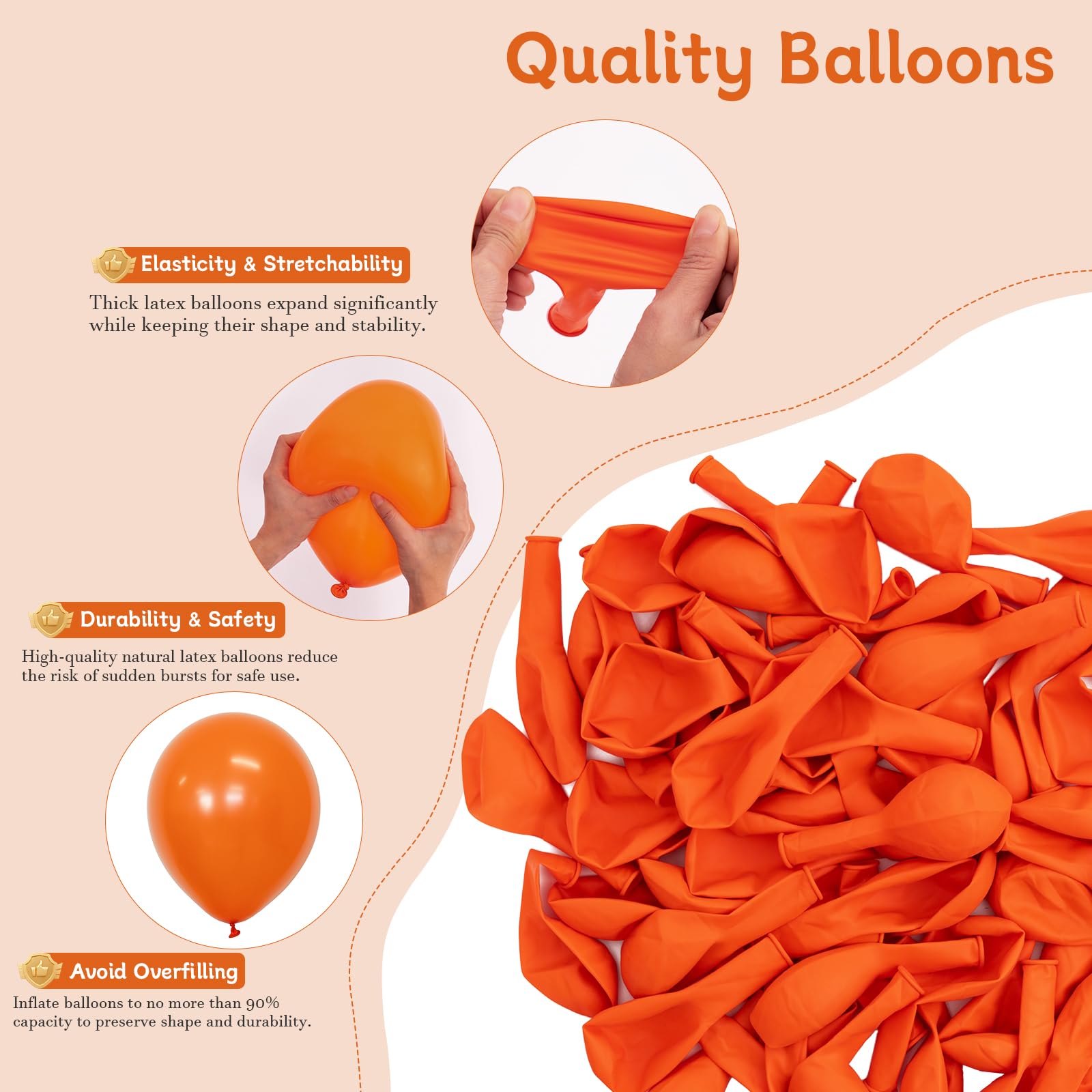 CVPARTYON Orange Balloons — 60 Pack, 12-Inch Latex for Party Decor and Garland