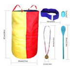 CWLAKON Outdoor Yard Games Kit - Sack Race Bags, Egg & Spoon, 3-Legged Race Bands