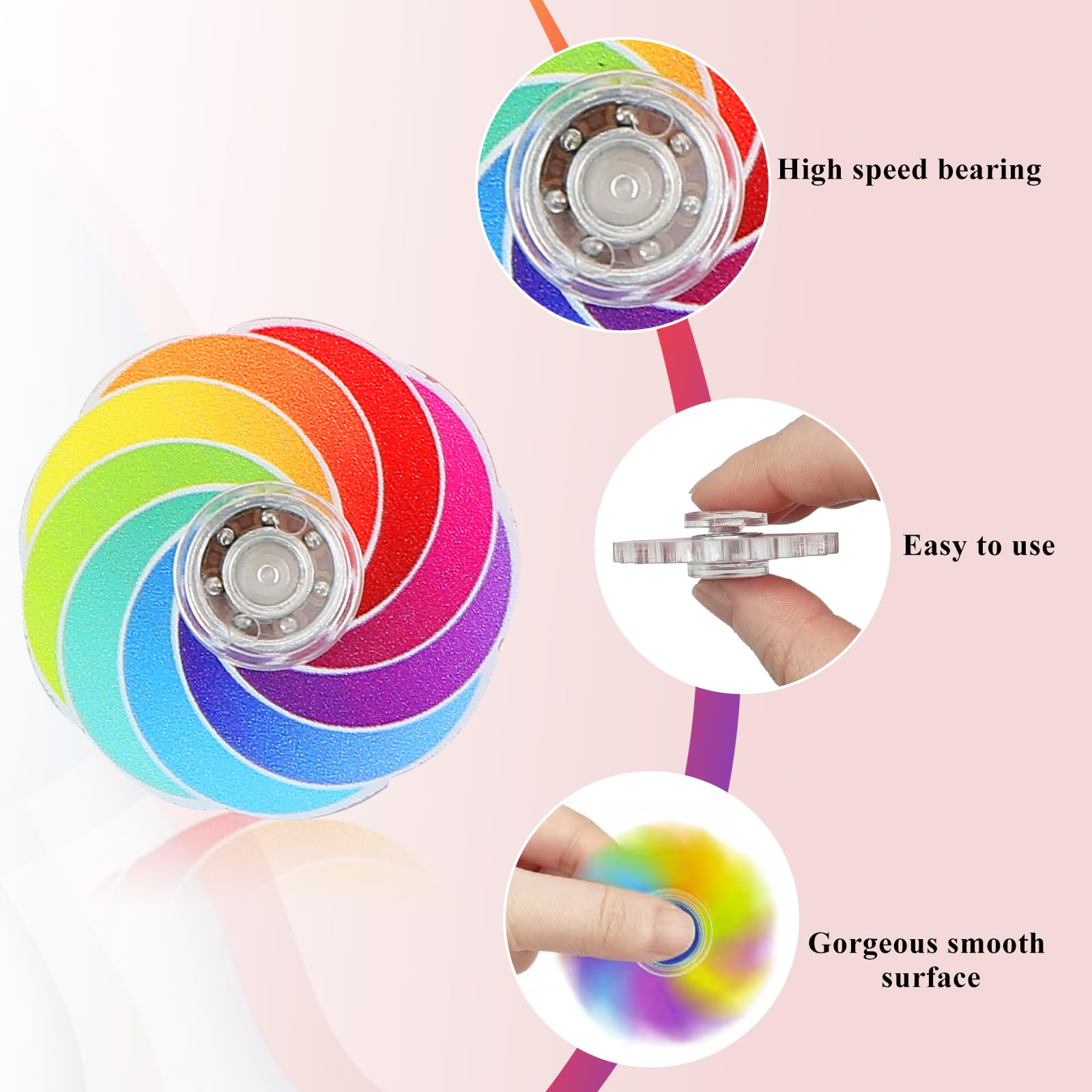 Cymeray 60er-Pack Mini-Fidget-Spinner – verschiedene Farben, Großpackung für Partygeschenke & Klassenpreise