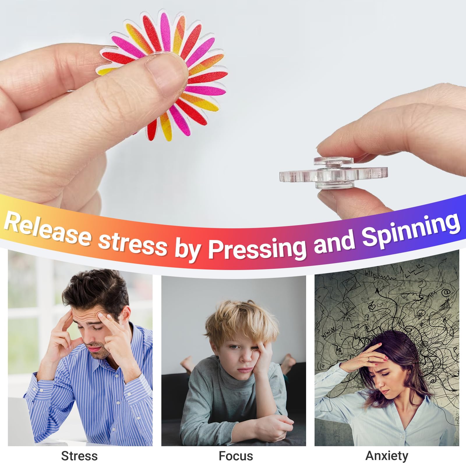Cymeray 60er-Pack Mini-Fidget-Spinner – verschiedene Farben, Großpackung für Partygeschenke & Klassenpreise