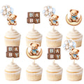 Cyodoos 36 PCS Baby Shower Bear Cupcake Toppers - Bear Theme Party Decorations