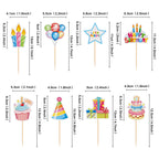 Cyodoos 24pc Colorful Happy Birthday Cupcake Toppers | Kids Party Decor