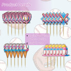 CYUXING 24Pcs Baseball Ice Cream Cupcake Decorations | Sports-Themed Cake Toppers