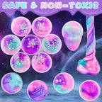 D'ALBA 48 Pack Mini Galaxy & Mermaid Slime Cups – Soft, Non-Stick Party Favors & Classroom Prizes