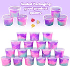 D'ALBA 48 Pack Mini Galaxy & Mermaid Slime Cups – Soft, Non-Stick Party Favors & Classroom Prizes