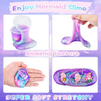 D'ALBA 48 Pack Mini Galaxy & Mermaid Slime Cups – Soft, Non-Stick Party Favors & Classroom Prizes