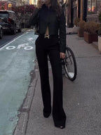 Solid Color High Waist Pants