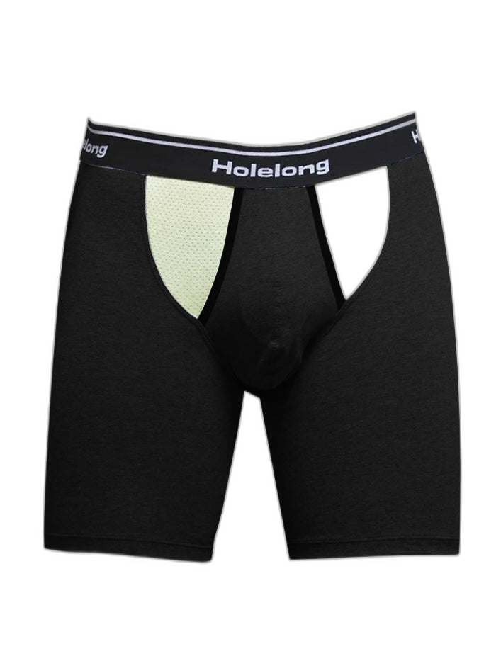 Dual Pouch Men's Long Legs Sports Boxer Briefs
