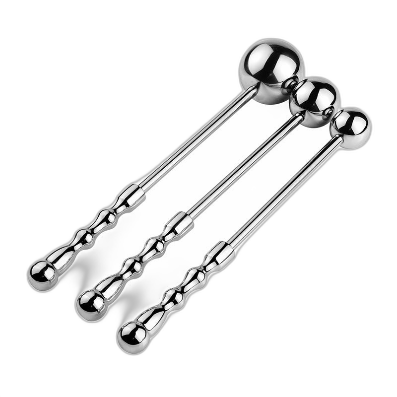 Beaded Stainless Steel Dildo – Straight Metal Rod