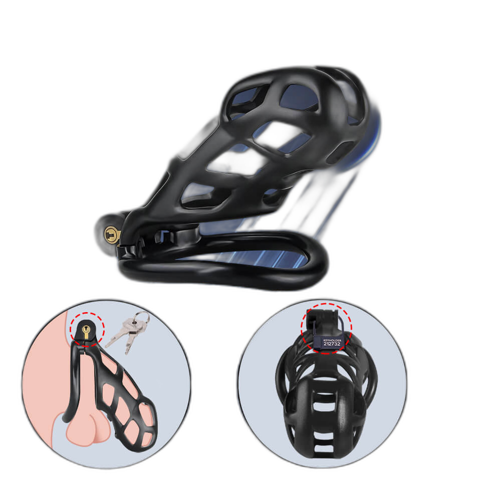 Cosmas - Male Chastity Device - Cock Cage - Chastity Cage With Catheter