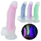 Aurora - 7.3 Inch Glow In The Dark Dildo - Silicone Dildo