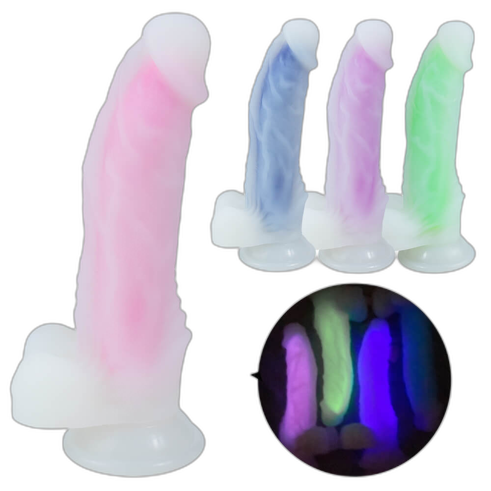 Aurora - 7.3 Inch Glow In The Dark Dildo - Silicone Dildo