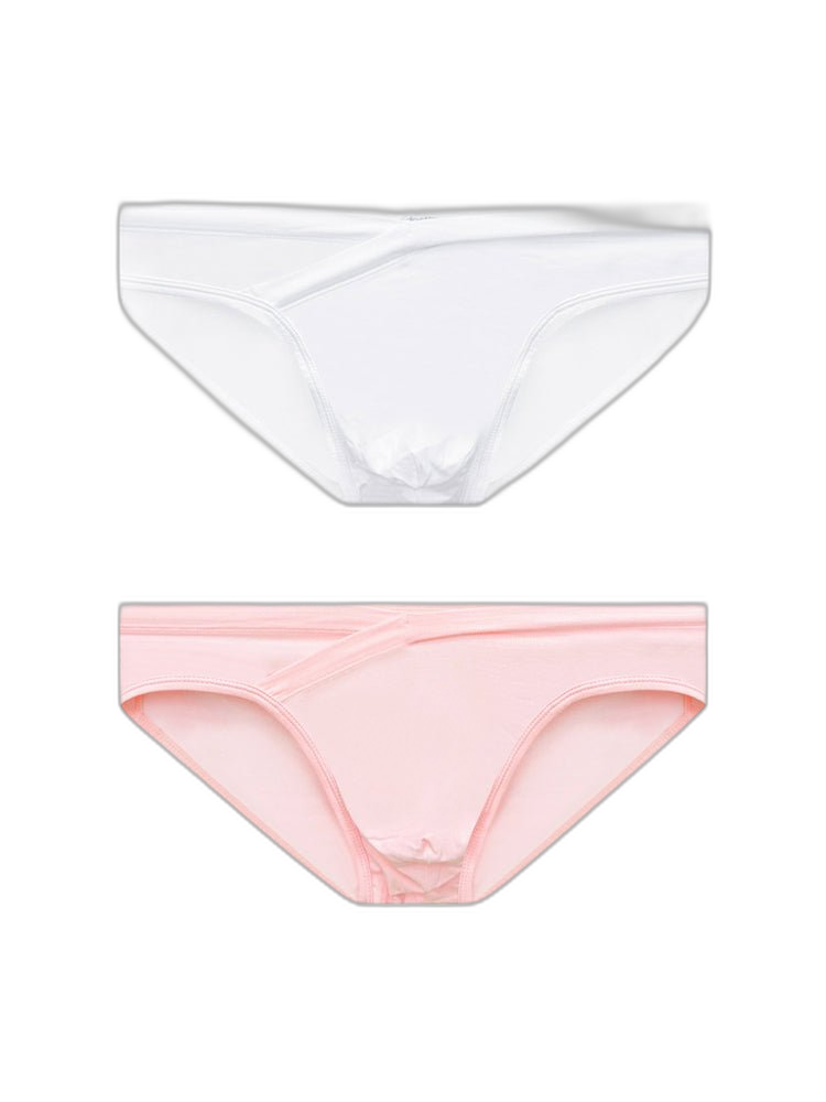 2 Pack Men's Ultra-Soft Modal Breathable Mesh Ice Silk Briefs