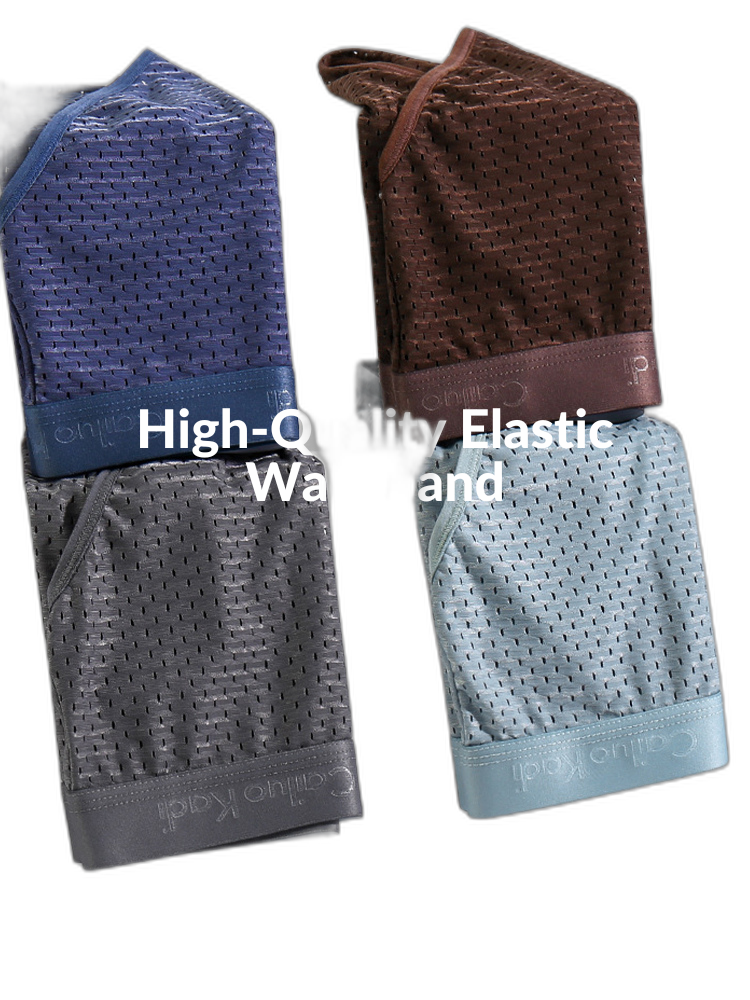 4 Pack Breathable Ice Silk Antibacterial Men's Briefs