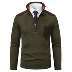 Pullover Men Sweater Thick Polo Shirts Korean Half Zipper Cold Blouse Stand Collar Autumn Winter Outerwear Luxury Cloth