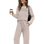Women's Casual Elastic Waist Trousers Wide-leg Pants