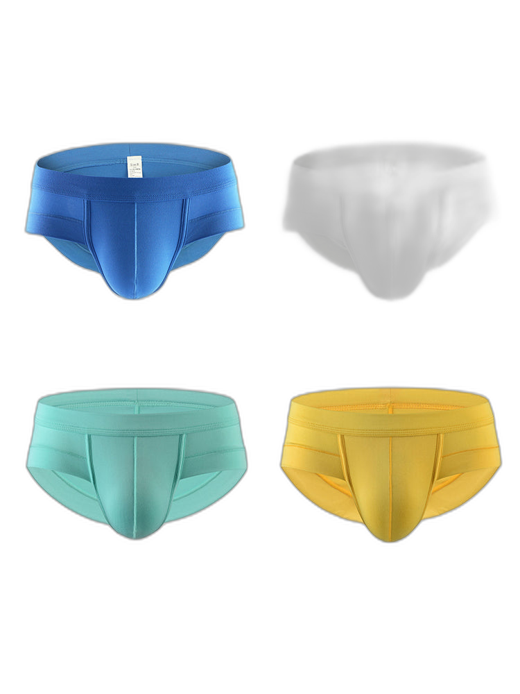 4 Pack Men's Solid Breathable Anti-Pinch Briefs