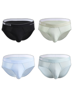 4 Pack Men's Modal Skin-Friendly Solid Color Mid-Rise Briefs