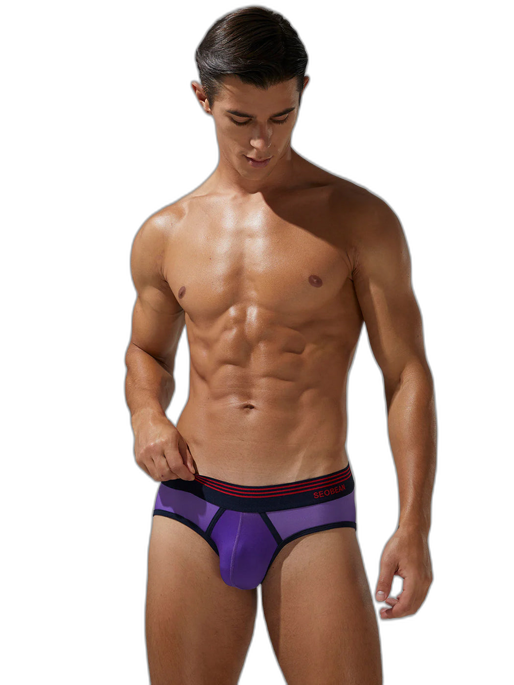 Men’s Spliced Lines Briefs in Ombre