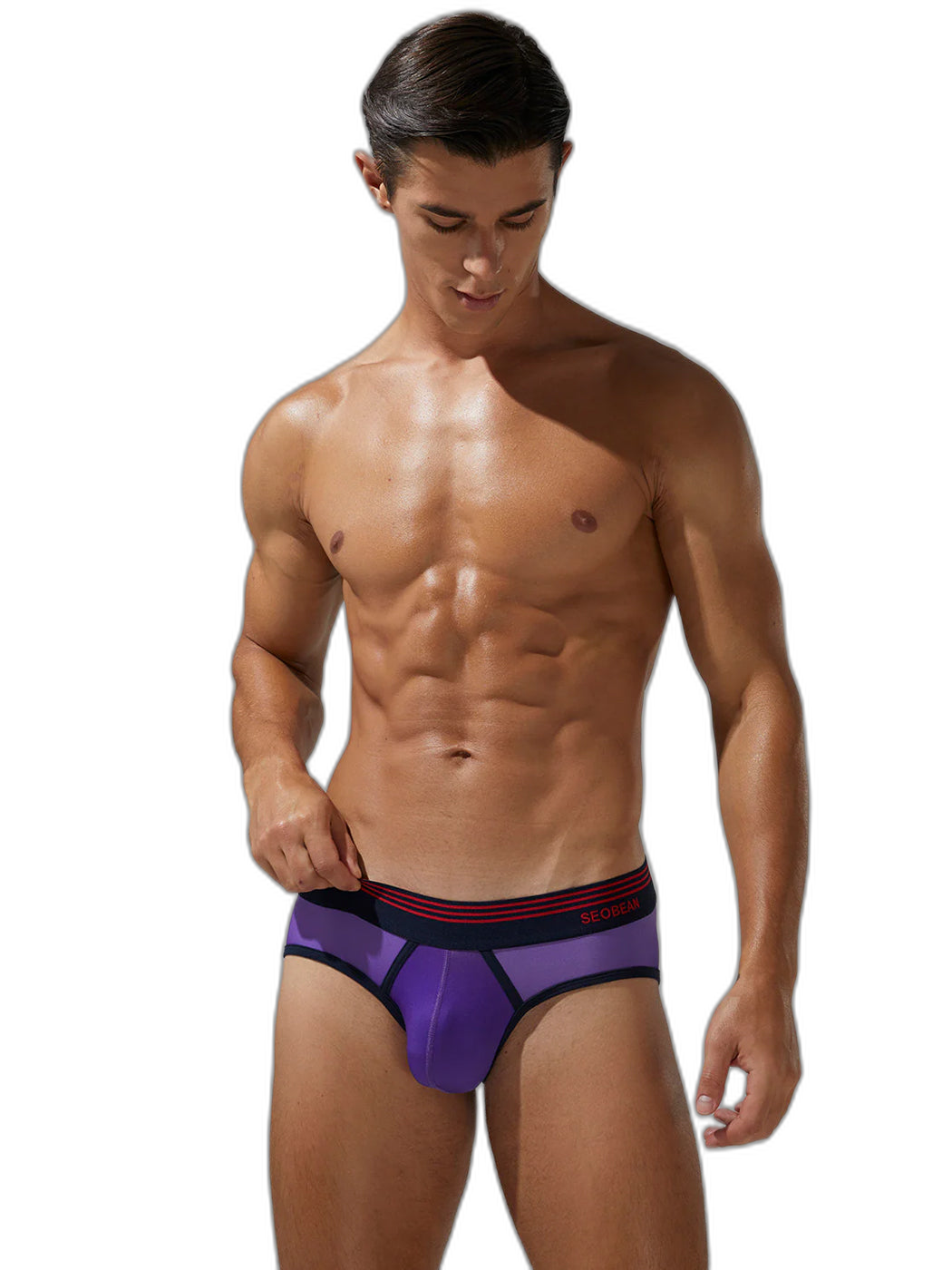 Men’s Spliced Lines Briefs in Ombre