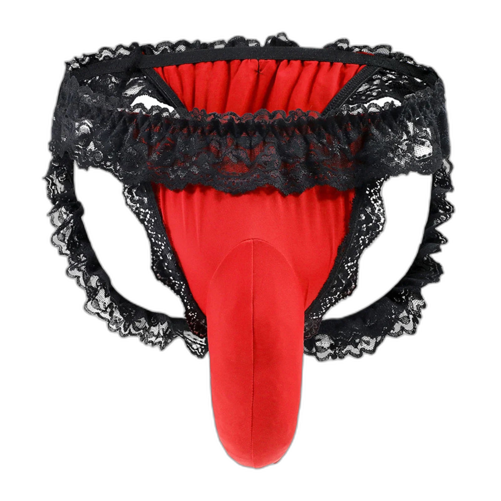 Frilly Lace Sissy Thong With Bulge Lift