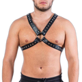 4-Strap Studded Leather Harness