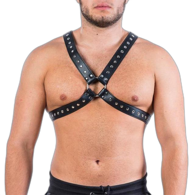 4-Strap Studded Leather Harness