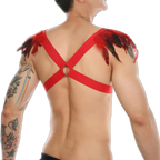 Men's Feather Decorative Harness Strap