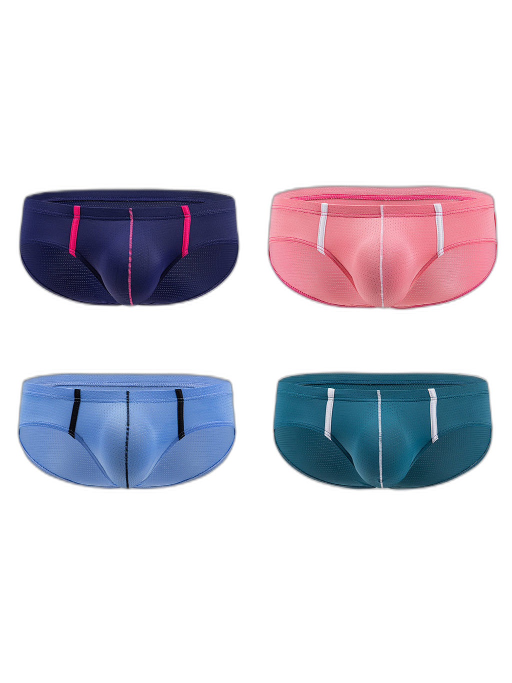 4 Pack Men’s Low-rise Breathable Mesh Briefs
