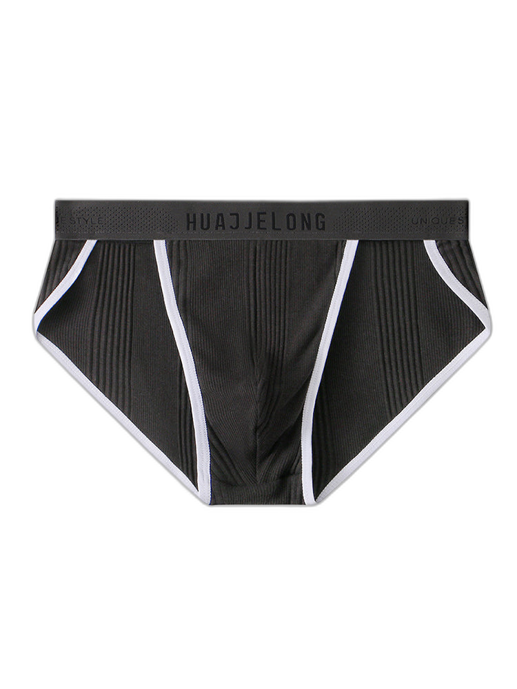 4 Pack Men's Solid Color Cotton Breathable Trendy Briefs
